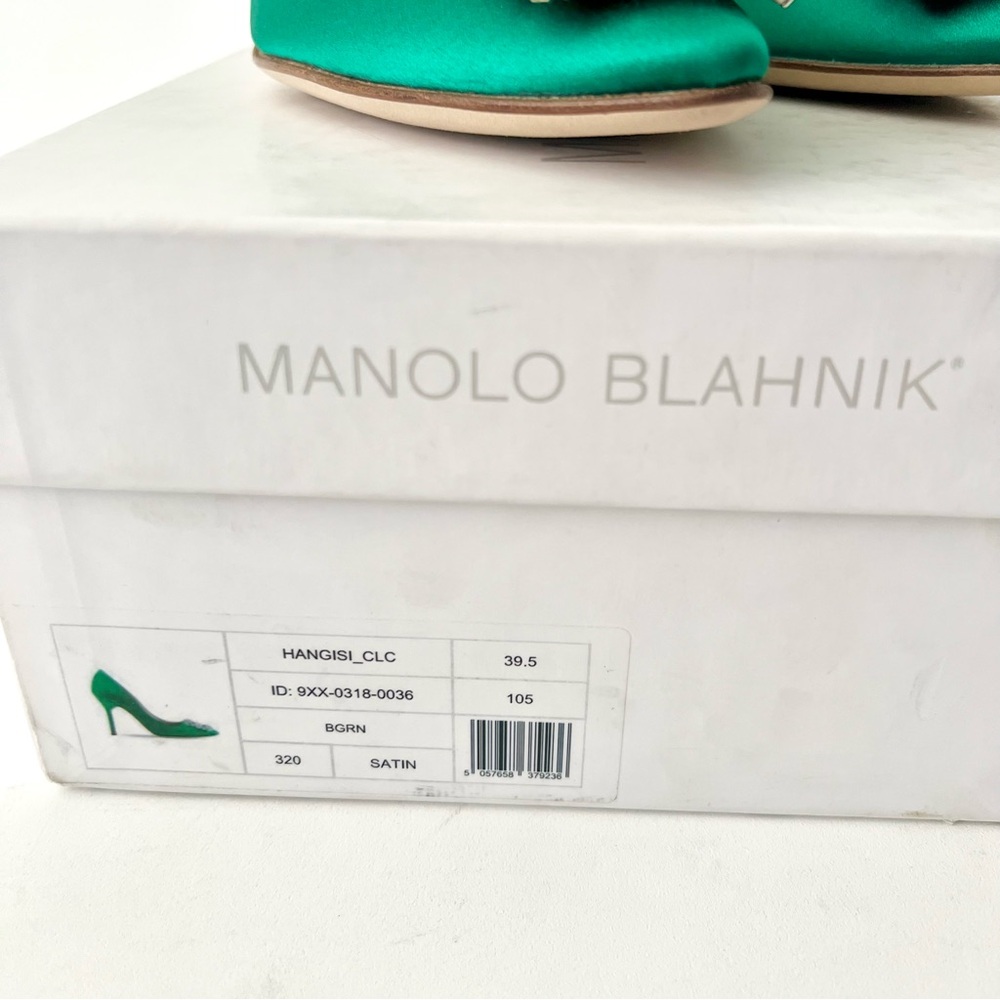 Manolo Blahnik Green Heels with Embellished Buckle - Picture 14 of 14